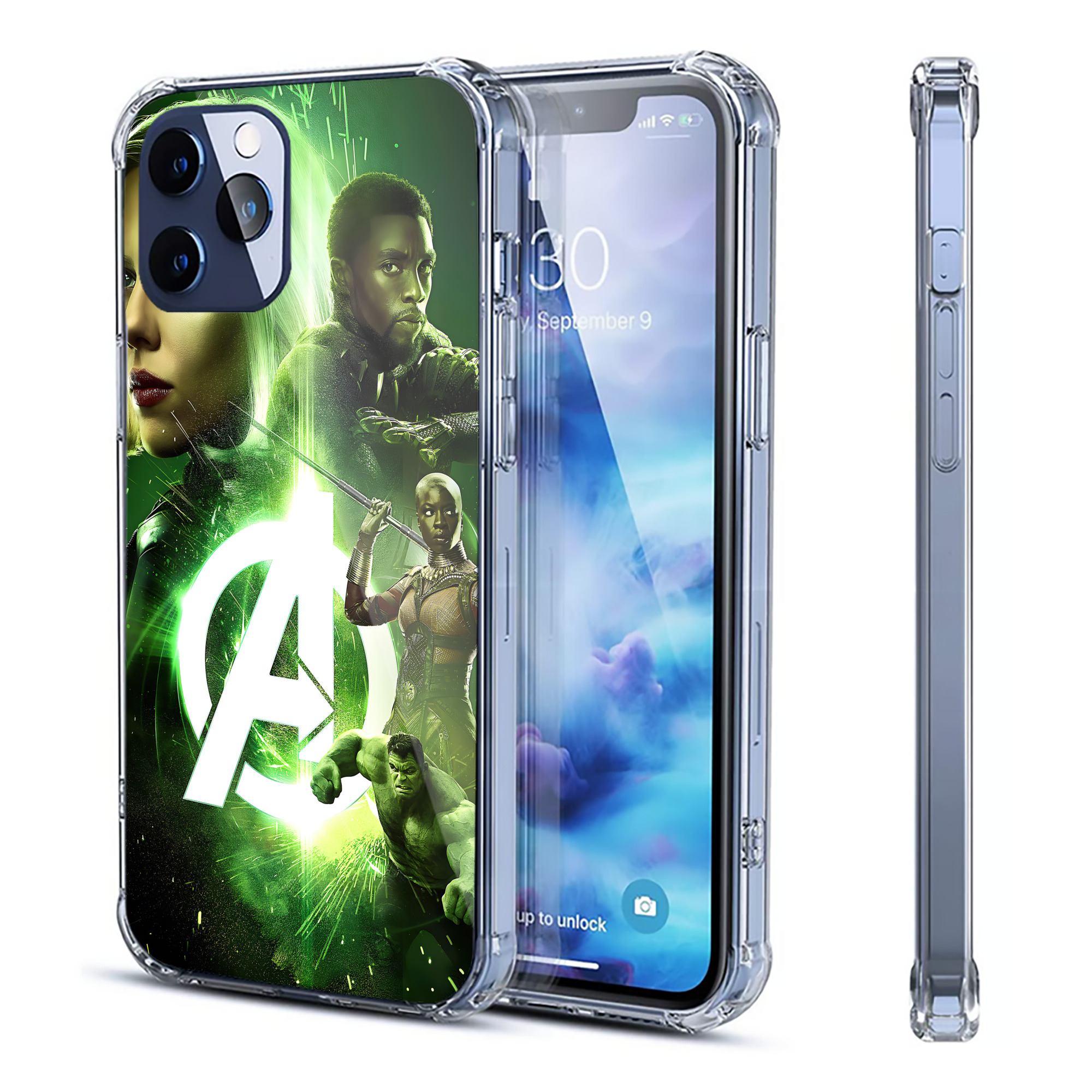 （画像用） アベンジャーズ The Avengers 【iPhone 12シリーズ対応】透明スマホケース（クリアソフトケース）